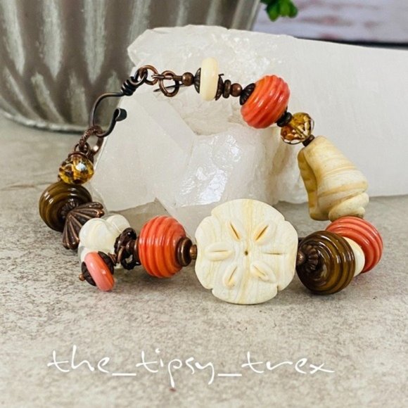 Vintage Jewelry - Vintage 1990s Shell and Sand Dollar Bracelet